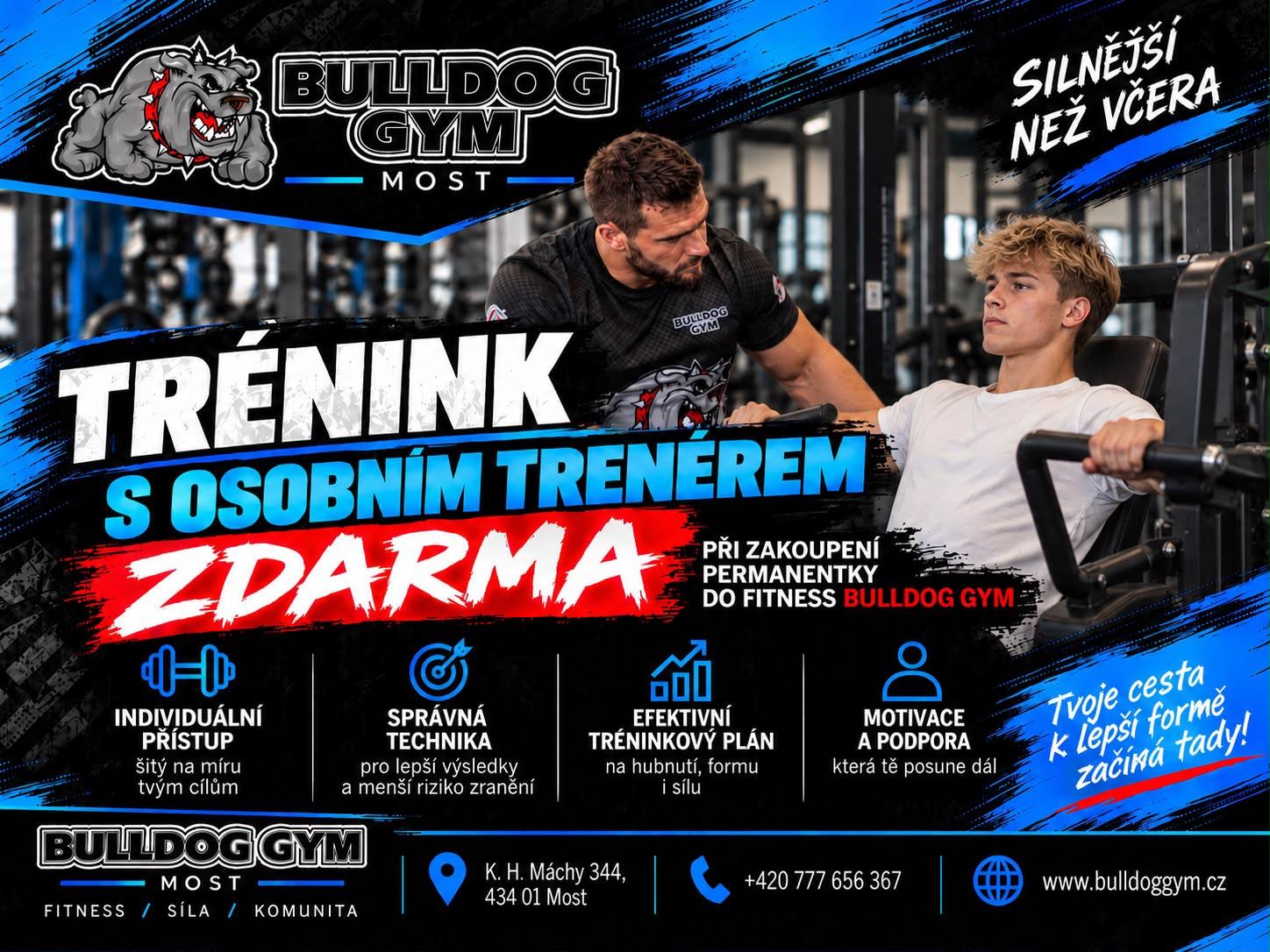 Leták akce: trenink – Bulldog Gym Most